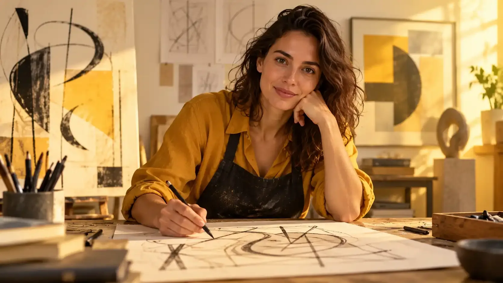 Arte abstrata em desenho