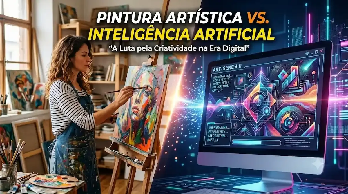 pintura artista vs inteligência artificial