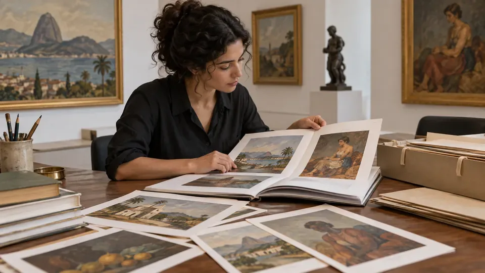 Pesquisa de histórico de mercado em catálogos de arte