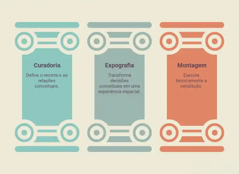 diferença entre curadoria - expografia - montagem